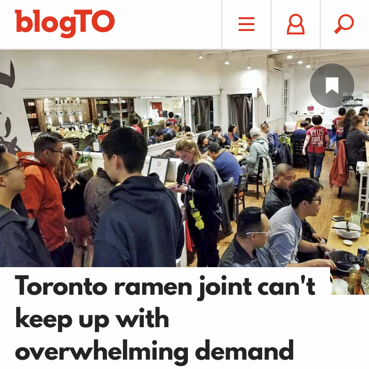 Toronto ramen joint can’t keep up with overwhelming demand